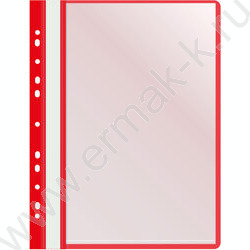 Скоросшиватель пл красный боковая перфорация 10 вкладышей | Фото 1