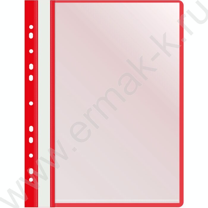 Скоросшиватель пл красный боковая перфорация 10 вкладышей | Фото 1