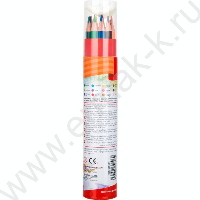 Карандаши  12цв ColoRun тополь /трехгранные + точилка /карт. тубус | Фото 5