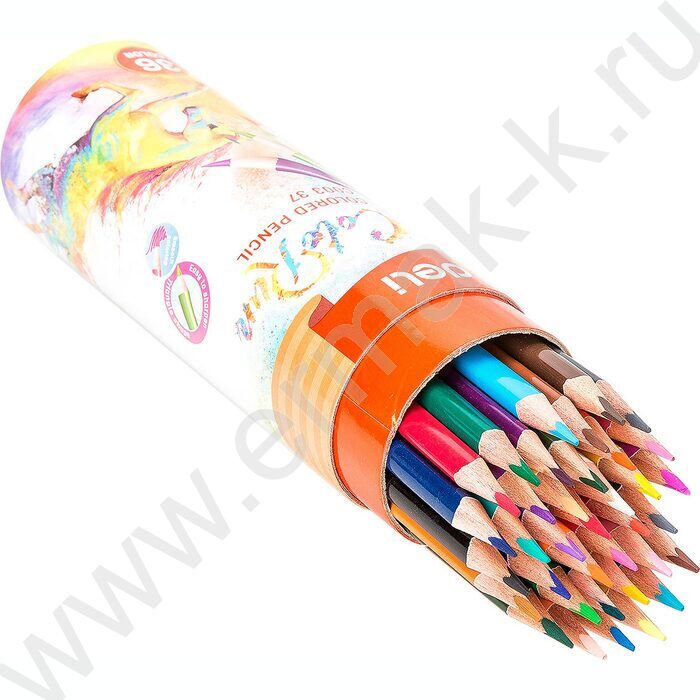 Карандаши  36цв ColoRun тополь /трехгранные + точилка /карт. тубус | Фото 3