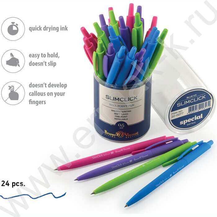 Ручка шар авт SlimClick.Special синяя 0,5мм /антискольз.корпус/5цв.корпуса | Фото 4