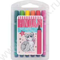 Фломастеры  12цв Funcolor jumbo утолщенные в пл.пенале | Фото 1