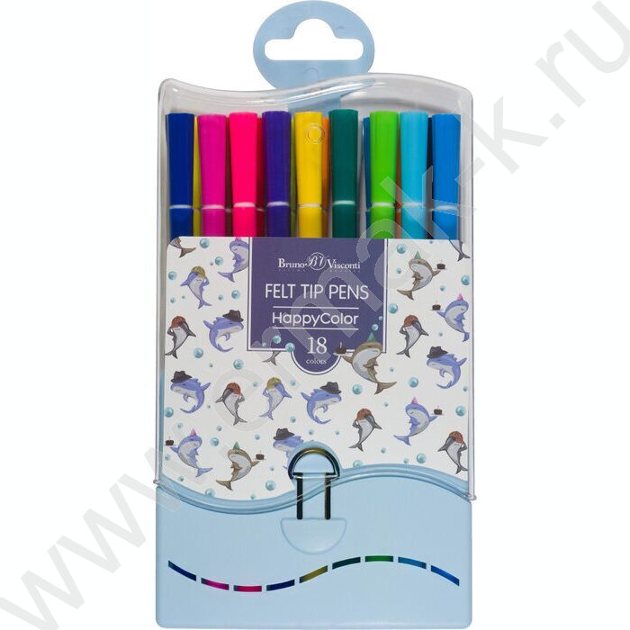 Фломастеры  18цв Happycolor в пл.пенале | Фото 2
