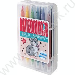 Фломастеры  12цв Funcolor кисточки двусторонние в пл.пенале | Фото 1