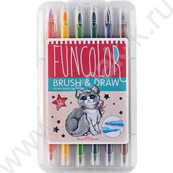 Фломастеры  12цв Funcolor кисточки двусторонние в пл.пенале | Фото 2