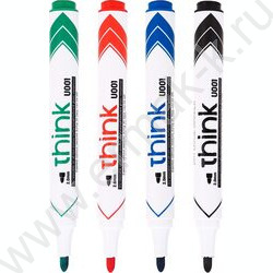 Маркер д/маркерных досок /набор  4цв/ 2мм круг Think блистер | Фото 1