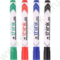 Маркер д/маркерных досок /набор  4цв/ 2мм круг Think блистер | Фото 2