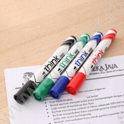 Маркер д/маркерных досок /набор  4цв/ 2мм круг Think блистер | Фото 6