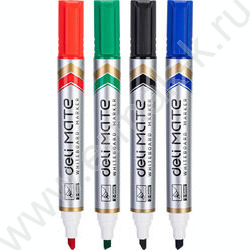 Маркер д/маркерных досок /набор  4цв/ 2-5мм косой Mate блистер | Фото 2