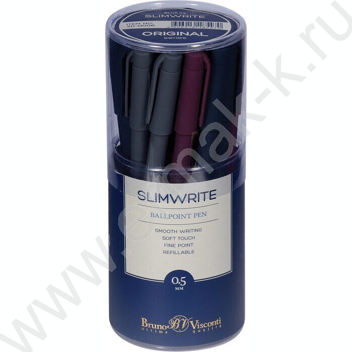 Ручка шар SlimWrite.Original синяя 0,5мм /антискольз.корпус/3цв.корпуса | Фото 5