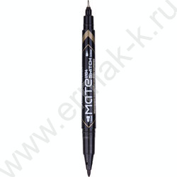 Маркер перм. /черный/ двустор.0,5мм/1мм круг Mate | Фото 1