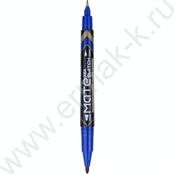 Маркер перм. /синий/ двустор. 0,5мм/1мм круг Mate | Фото 1