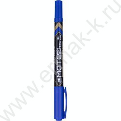 Маркер перм. /синий/ двустор. 0,5мм/1мм круг Mate | Фото 2