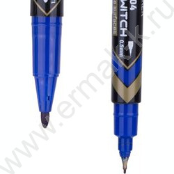 Маркер перм. /синий/ двустор. 0,5мм/1мм круг Mate | Фото 3