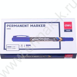 Маркер перм. /синий/ двустор. 0,5мм/1мм круг Mate | Фото 4