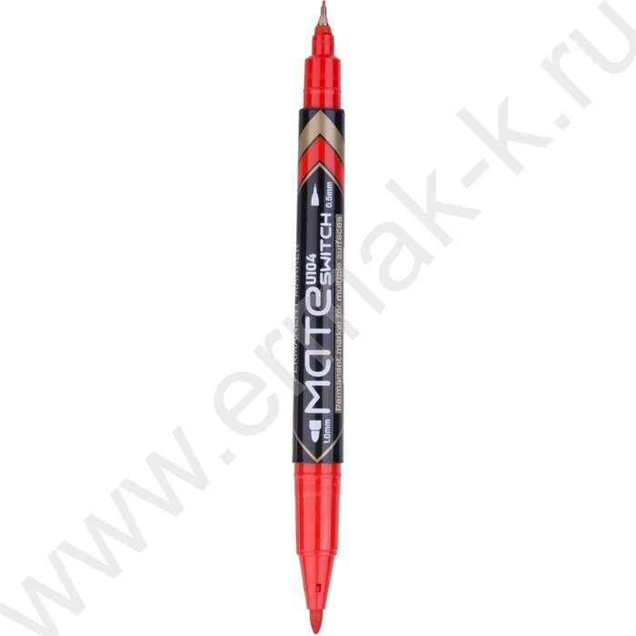 Маркер перм. /красный/ двустор. 0,5мм/1мм круг Mate | Фото 1