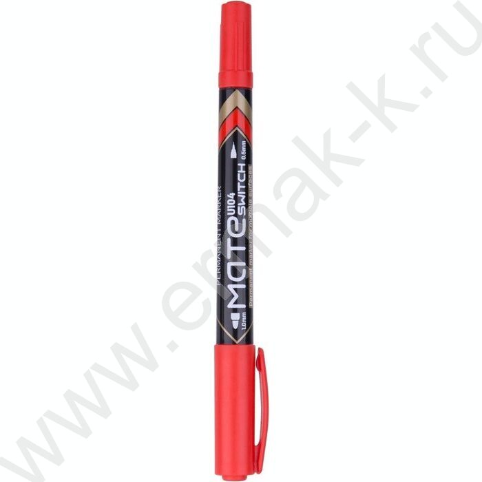 Маркер перм. /красный/ двустор. 0,5мм/1мм круг Mate | Фото 2