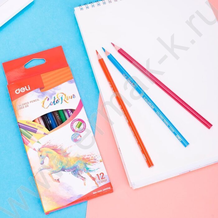 Карандаши  12цв ColoRun тополь /трехгранные /европодвес | Фото 5