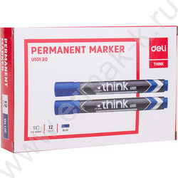 Маркер перм. /синий/ 1,5-5мм косой Think | Фото 4