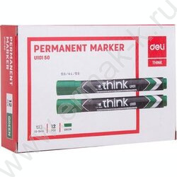 Маркер перм. /зеленый/ 1,5-5мм косой Think | Фото 4