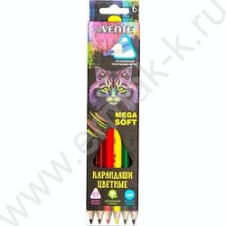 Карандаши   6цв Trio Mega Soft /трехгранные/ 4М, d грифеля-3мм к/кор | Фото 1