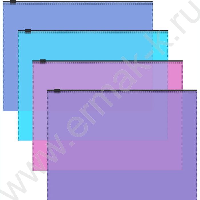 Папка-конверт на молнии А4 Zip Fizzy Vivid ассорти | Фото 1