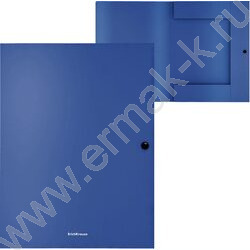 Папка-конверт на кнопке А4 Matt Classic синяя 8мм с 3 клапанами | Фото 3