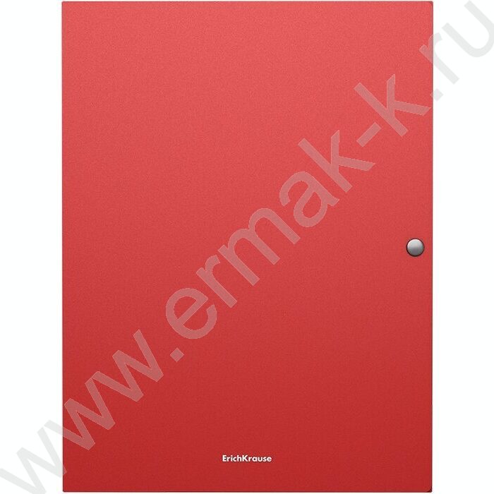 Папка-конверт на кнопке А4 Matt Classic красная 8мм с 3 клапанами | Фото 1