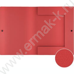 Папка-конверт на кнопке А4 Matt Classic красная 8мм с 3 клапанами | Фото 2