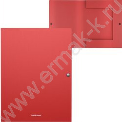 Папка-конверт на кнопке А4 Matt Classic красная 8мм с 3 клапанами | Фото 3