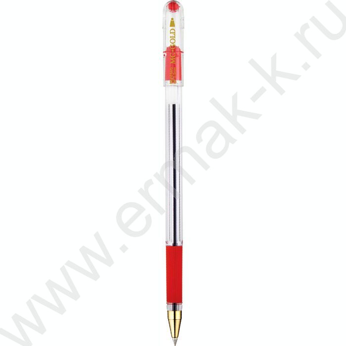 Ручка шар "MC Gold" на масл.основе красная /резиновый держатель   | Фото 1