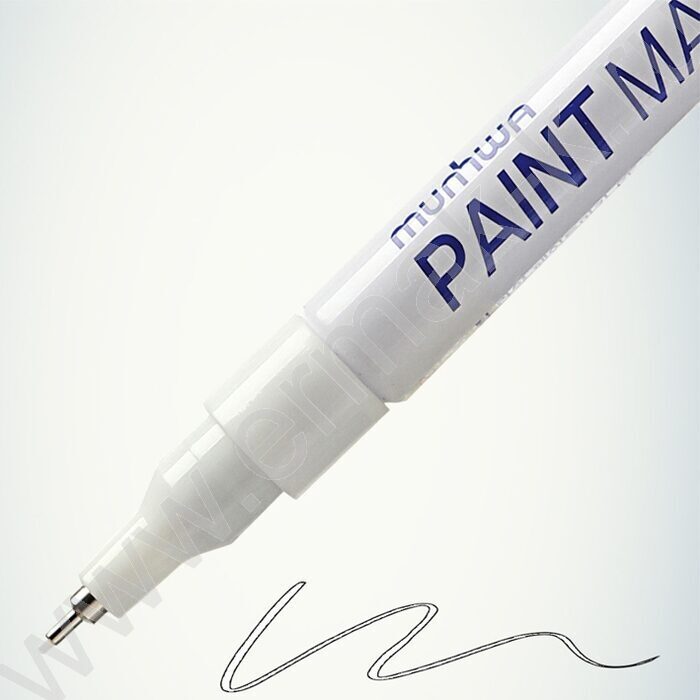 Маркер-краска /белый/ 1мм круг "Extra Fine Paint Marker" /нитро-основа | Фото 3