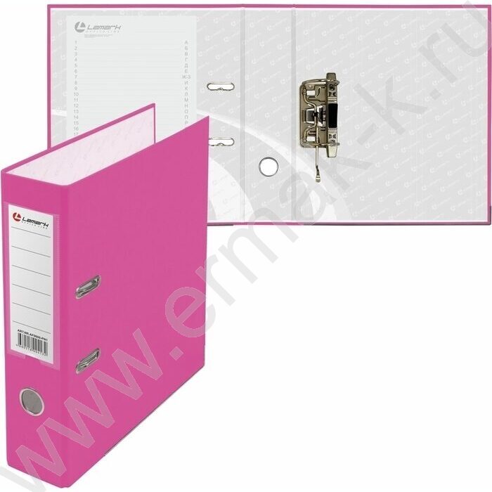 Файл 80мм PP собранный метал.окантовка розовый с карманом | Фото 2