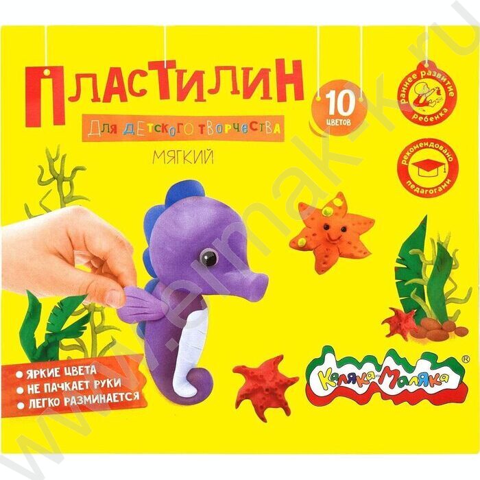 Пластилин  10цв 150г Каляка-Маляка+стек д/творчества | Фото 1