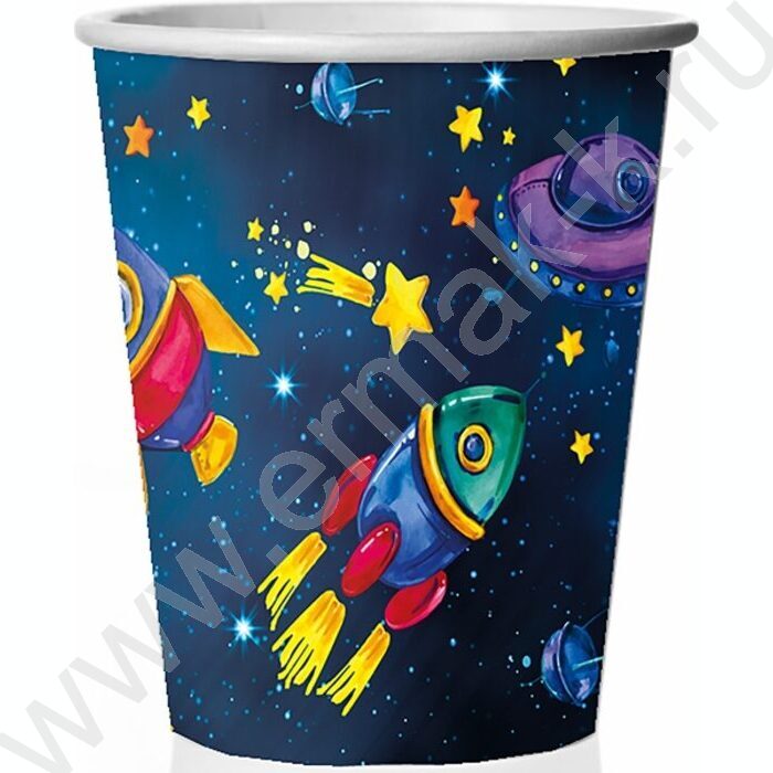 Стаканы бумажные 250мл/6шт Космос | Фото 1