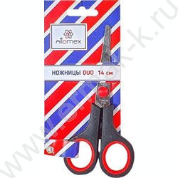 Ножницы 14см Duo двухцветные прорезиненные кольца, в картонном блистере | Фото 1