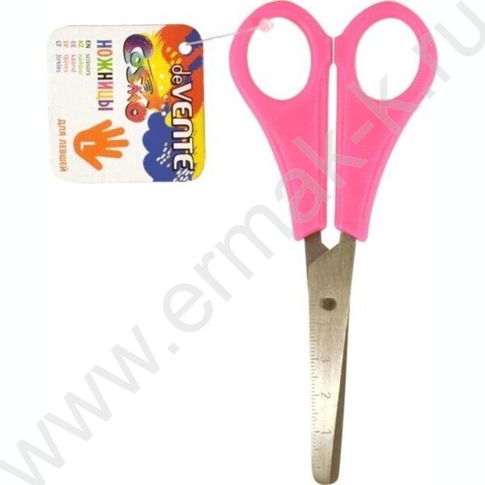 Ножницы для левшей 13см детские Cosmo Left пластиковые кольца, ассорти, картон. дисплей | Фото 1