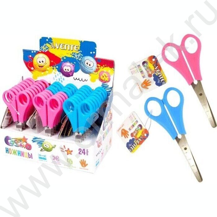 Ножницы для левшей 13см детские Cosmo Left пластиковые кольца, ассорти, картон. дисплей | Фото 2