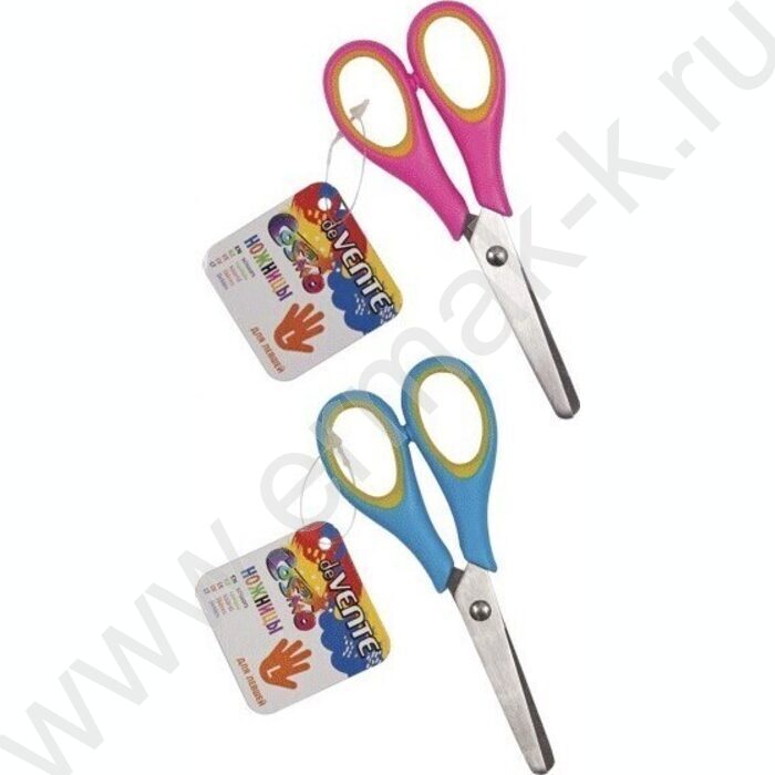 Ножницы для левшей 12,4см детские Cosmo Lefthander прорезин кольца, ассорти, картон. дисплей | Фото 1