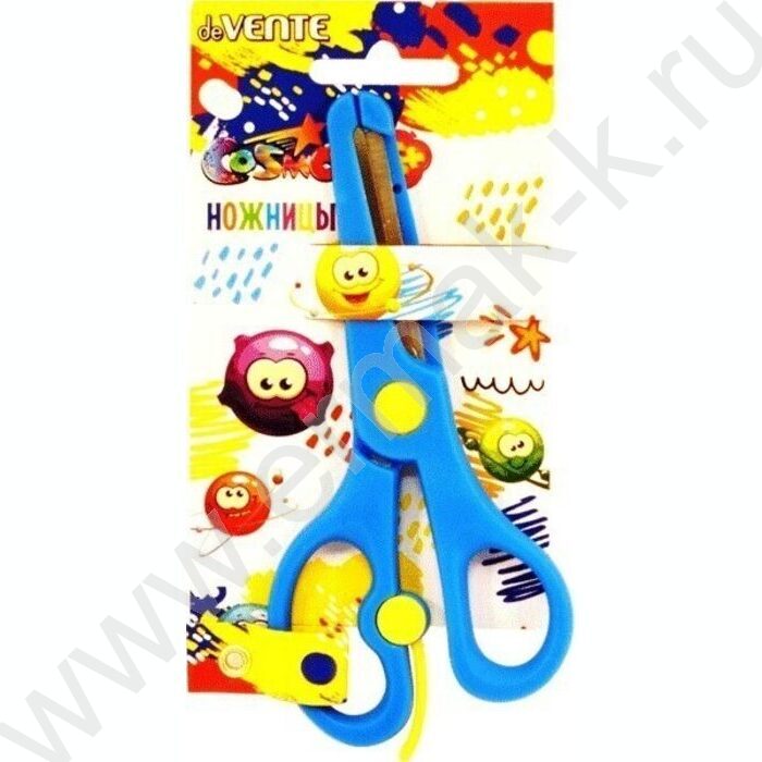Ножницы 13см детские Cosmo пл.кольца, защита на лезвиях, карт. блистер | Фото 1