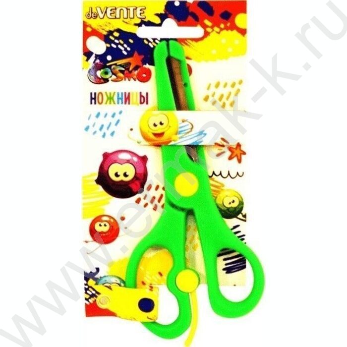 Ножницы 13см детские Cosmo пл.кольца, защита на лезвиях, карт. блистер | Фото 2