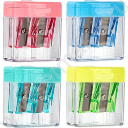 Точилка 2отв. пластик Cubic ассорти /дисплей | Фото 5