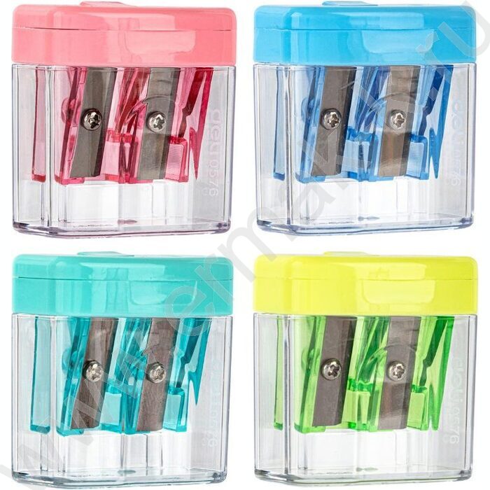 Точилка 2отв. пластик Cubic ассорти /дисплей | Фото 5