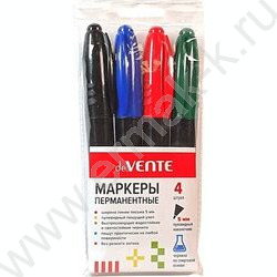 Маркер перм. /набор  4цв/ 5мм круг | Фото 1