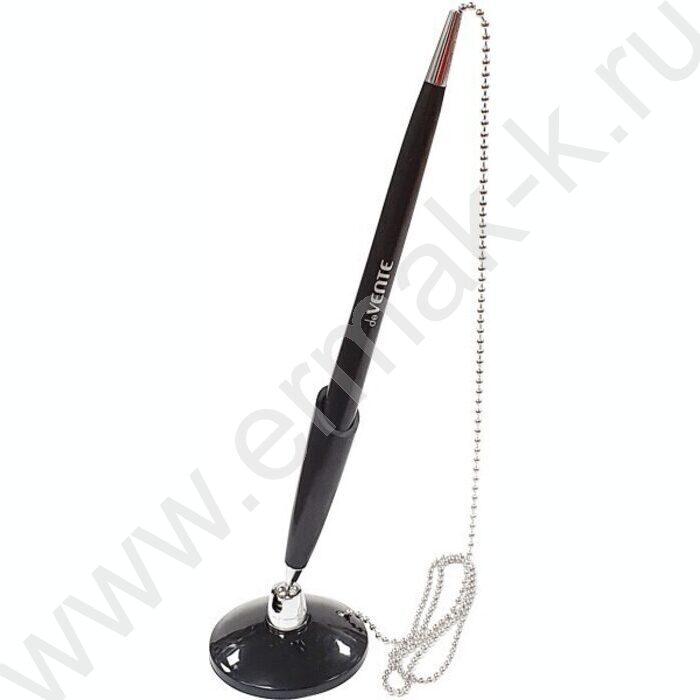 Ручка шар на подставке липучка 0,7мм синяя с металлической цепочкой /черный корпус | Фото 1