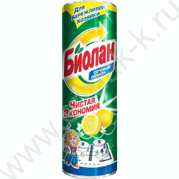 Чистящее средство универсальное Биолан 400г "Сочный лимон" /порошок  (чз) | Фото 1