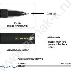 Ручка гелевая синяя 0,5мм  SimpleWrite Black | Фото 3