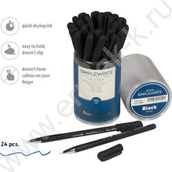 Ручка гелевая синяя 0,5мм  SimpleWrite Black | Фото 4