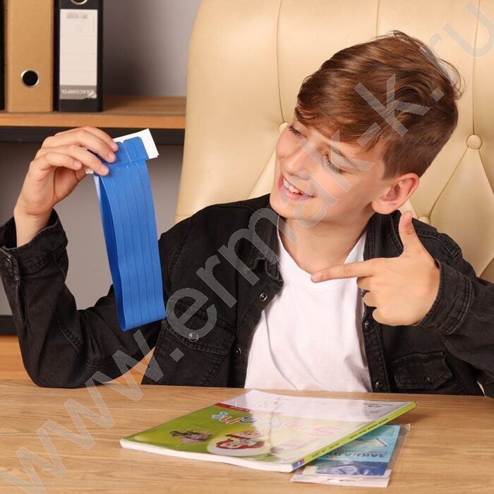 Закладки-ляссе самоклеящиеся голубые /упаковка 6шт/ | Фото 2