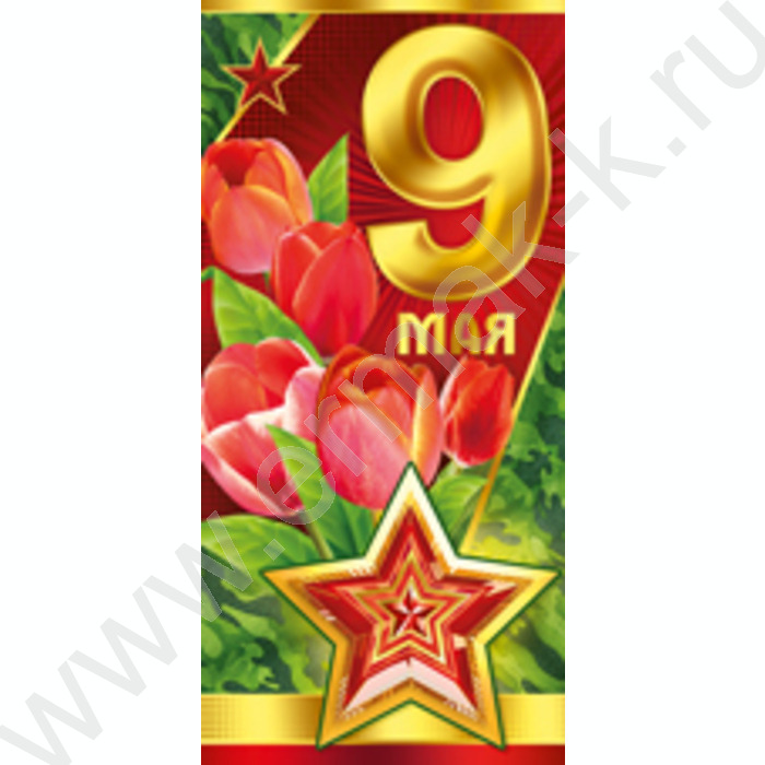 Открытка  97*204мм "9 Мая!" текст | Фото 1